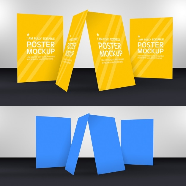 Free PSD posters mock up template