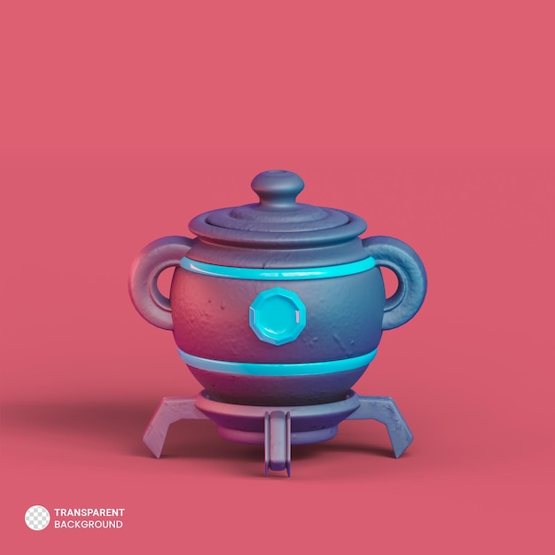 Free PSD potion pot icon isolated 3d render ilustration