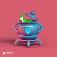 Free PSD potion pot icon isolated 3d render ilustration