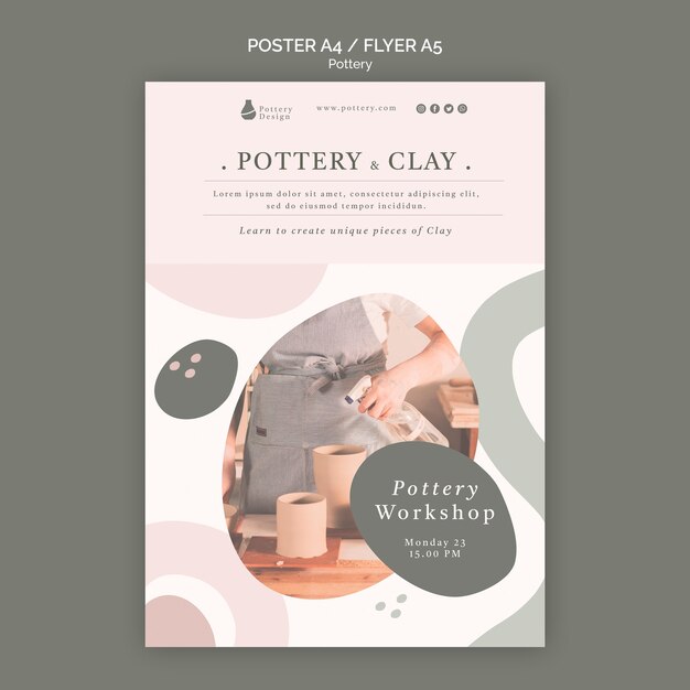 Free PSD pottery flyer template