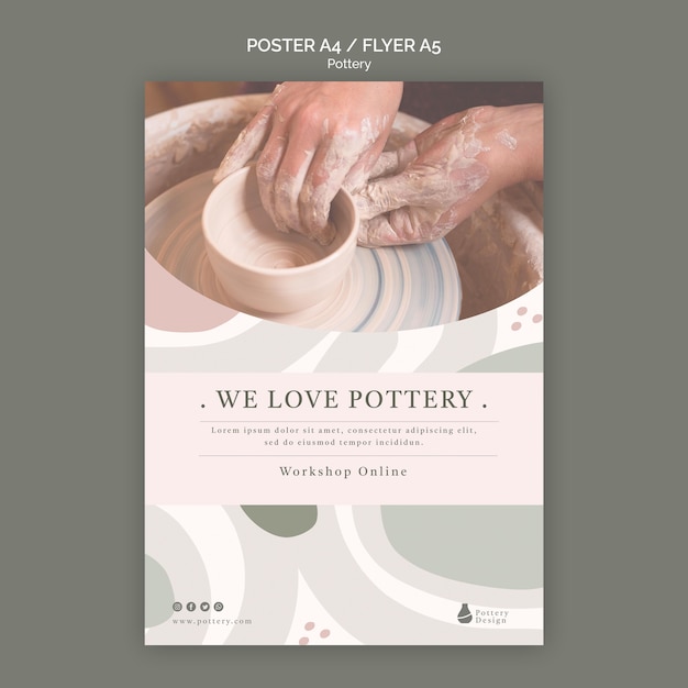 Free PSD pottery poster template