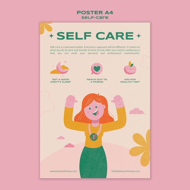 Free PSD practice self care poster template