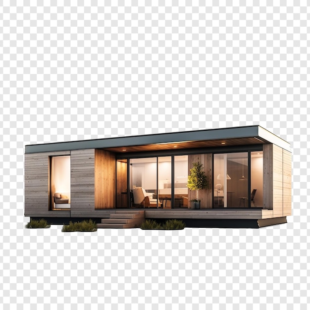 Free PSD prefabricated house isolated on transparent background