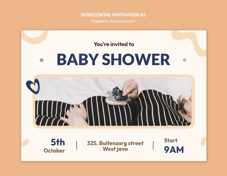Free PSD pregnancy announcement template design