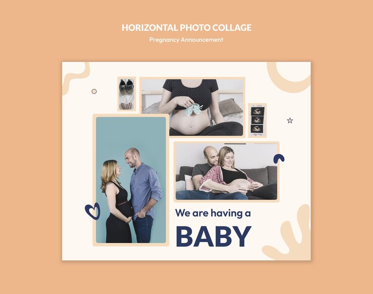 Free PSD pregnancy announcement template design