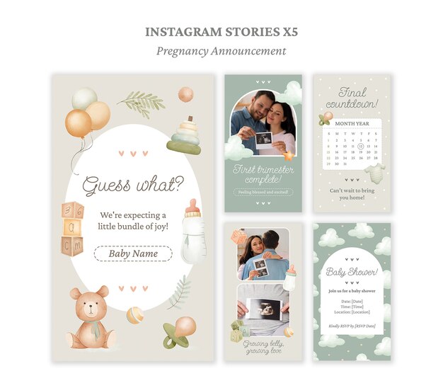 Pregnancy announcement template