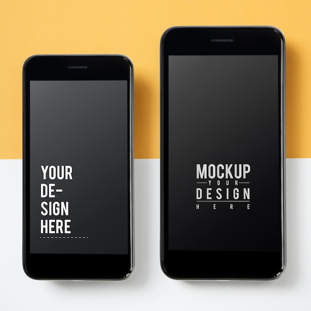 Free PSD premium mobile phone screen mockup template