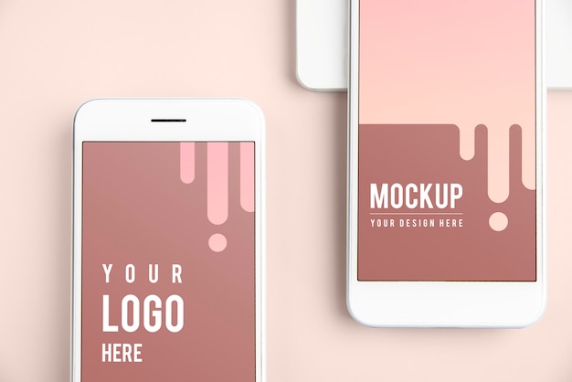 Free PSD premium mobile phone screen mockup template