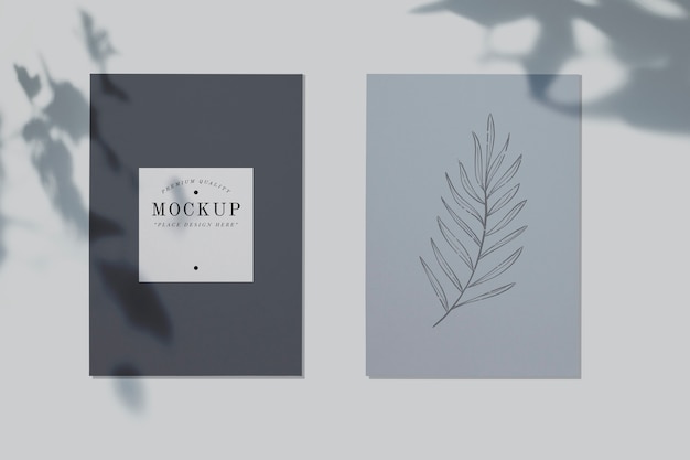 Premium quality card mockup with a leaf design