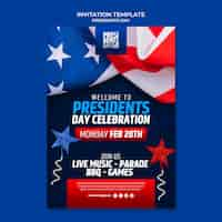 Free PSD presidents day celebration invitation template