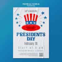 Free PSD presidents day poster template