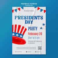 Free PSD presidents day poster template