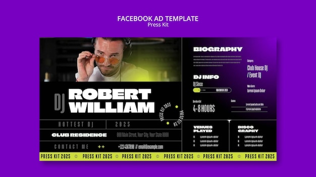 Free PSD press kit facebook template