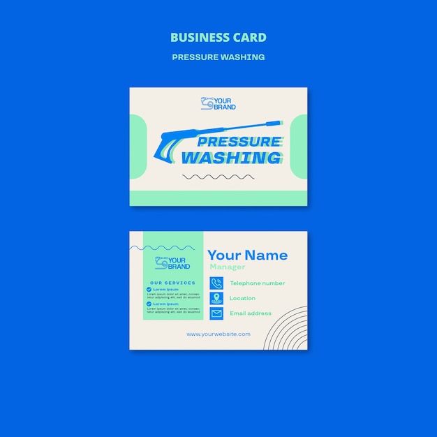 Free PSD pressure washing service business card