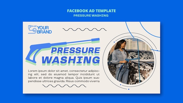 PSD gratuito template facebook del servizio di lavaggio a pressione