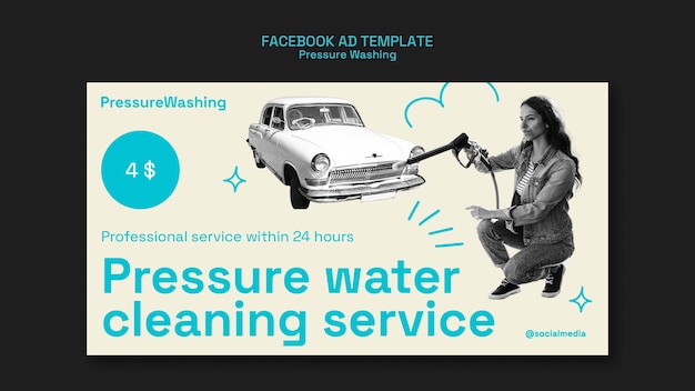 Free PSD pressure washing service facebook template