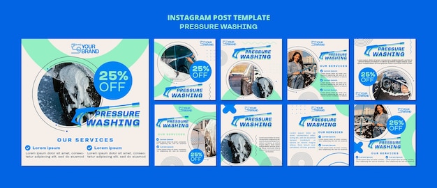 Free PSD pressure washing service instagram posts