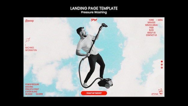 Free PSD pressure washing service landing page