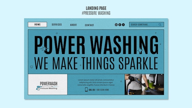 Free PSD pressure washing template design