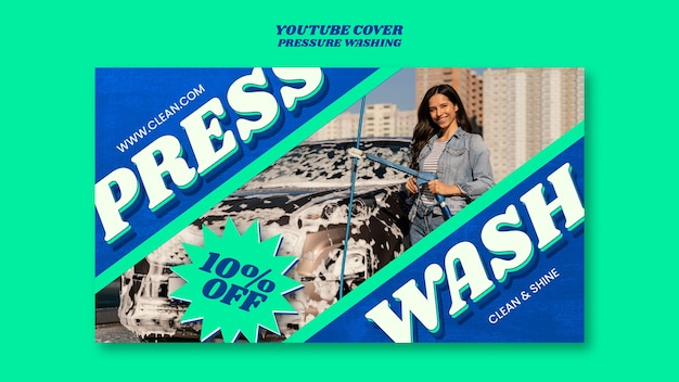 Free PSD pressure washing youtube cover