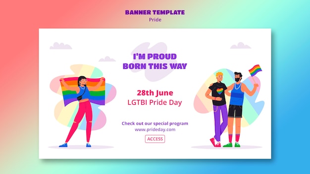 Pride day banner template concept