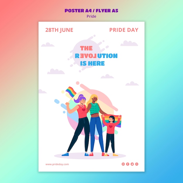 Free PSD pride day flyer template style