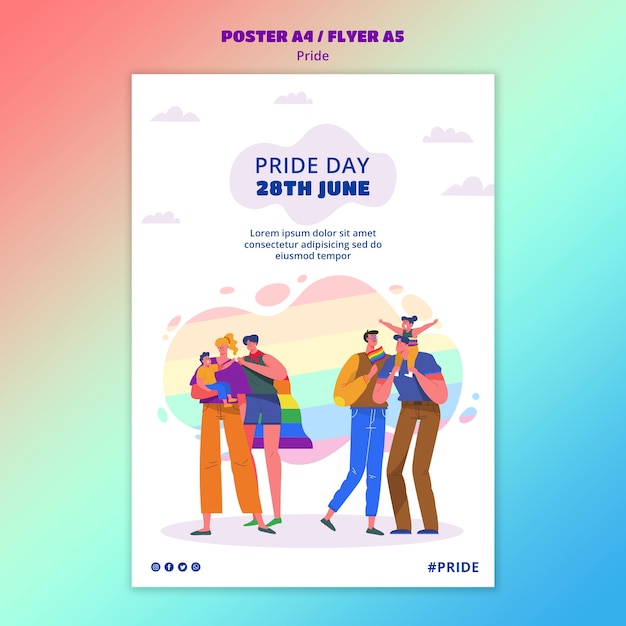 Pride Day Poster Template Free PSD Download