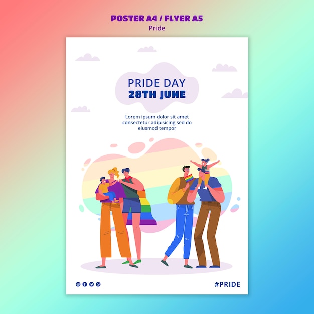 Free PSD pride day poster template