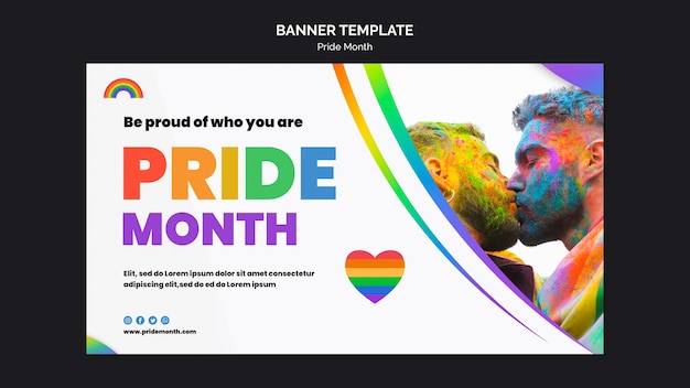 Pride month banner design template