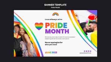 Free PSD pride month banner design template