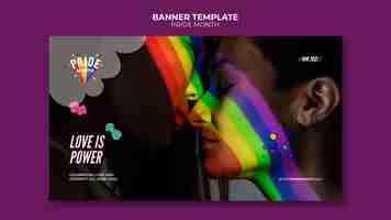 Free PSD pride month banner design template