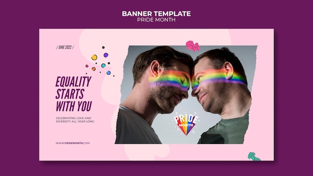 Pride month banner design template