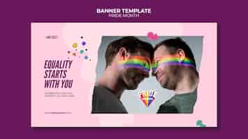 Free PSD pride month banner design template