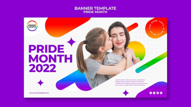 Pride month banner design template