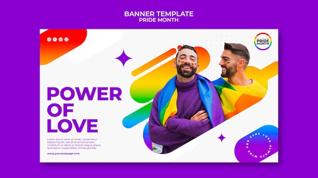 Pride month banner design template