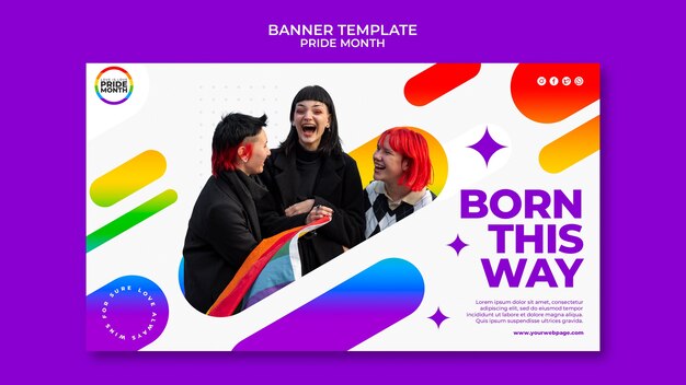 Pride month banner design template