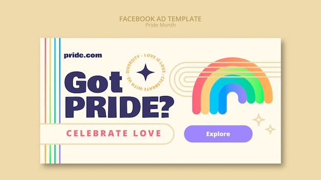 Pride month celebration facebook template