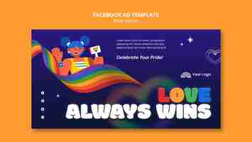 Free PSD pride month celebration facebook template