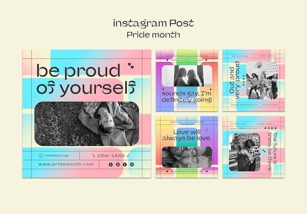 PSD gratuito post di instagram per la celebrazione del mese dell'orgoglio