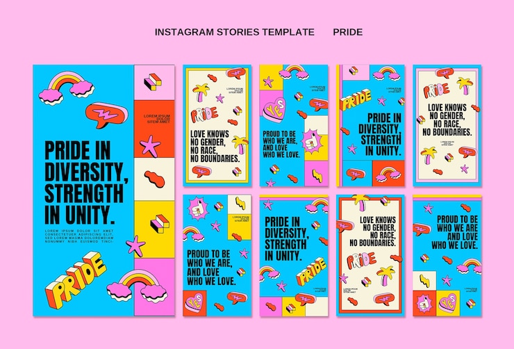 無料PSD プライド月間お祝いのinstagramストーリー