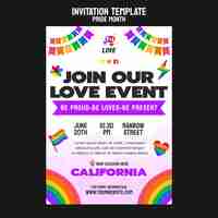 Free PSD pride month celebration invitation template