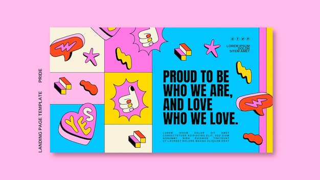 Pride month celebration landing page template