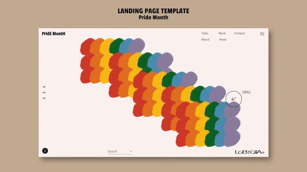 無料PSD プライド月間お祝いランディングページテンプレート