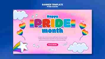 Free PSD pride month celebration landing page template