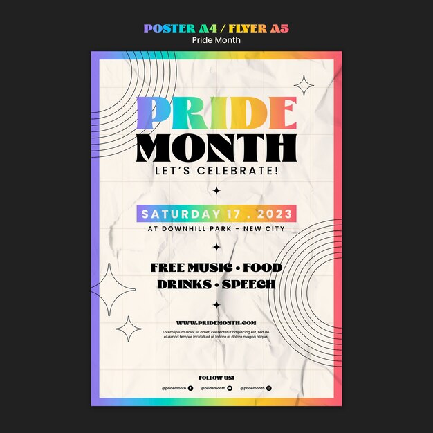 Pride month celebration poster template