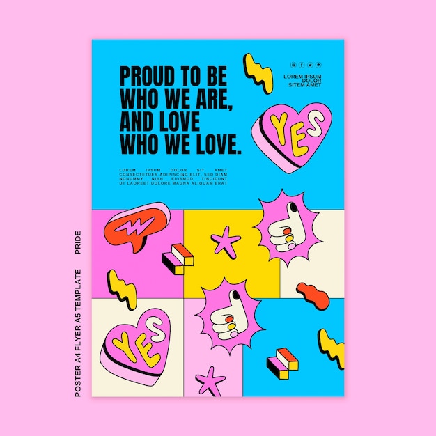 Pride month celebration poster template