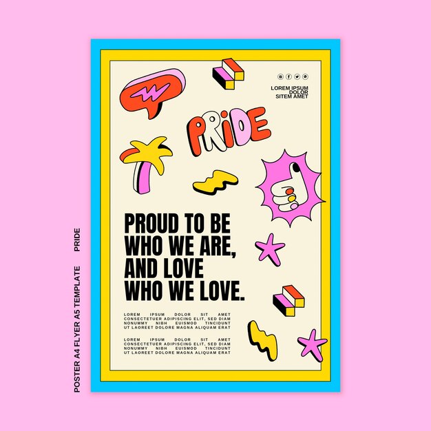 Pride month celebration poster template