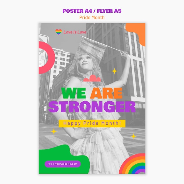 Pride month celebration poster template