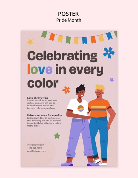 Pride month  celebration template