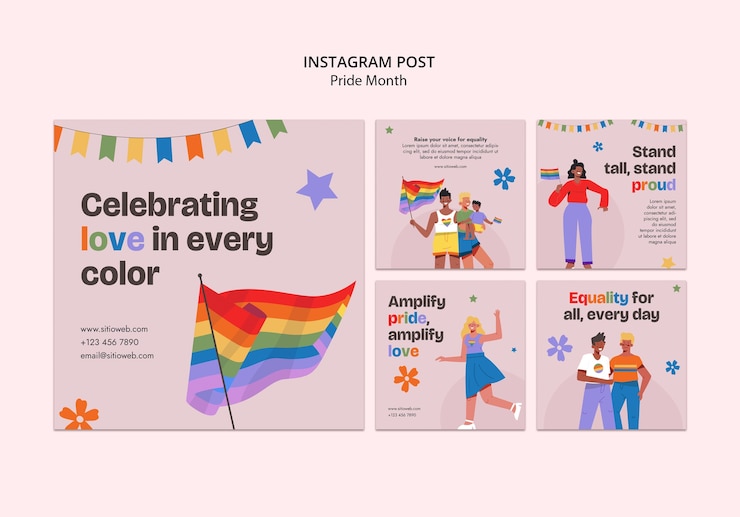 Free PSD pride month  celebration template